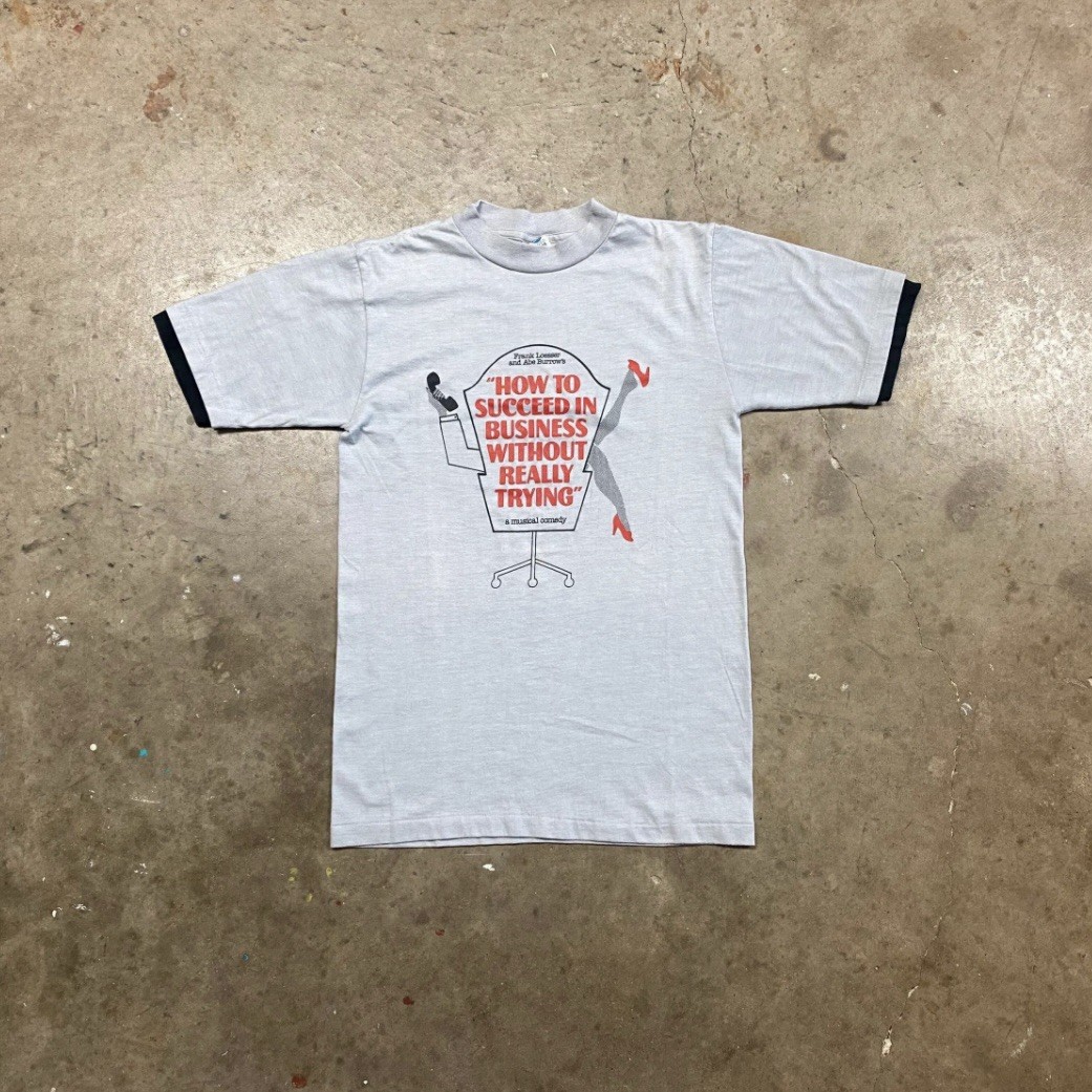 Vintage 80s How to Succeed In Business Musical Comedy T shirt | M gallery