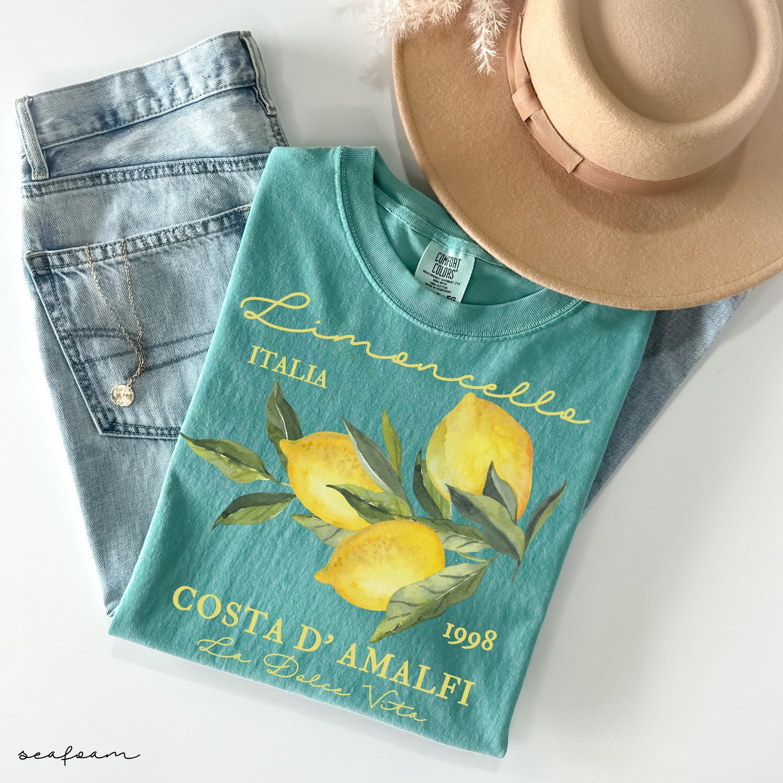 Comfort Colors® Retro Limoncello La Dolce Vita Tee, Lemon Shirt, Italy T-shirt, gallery