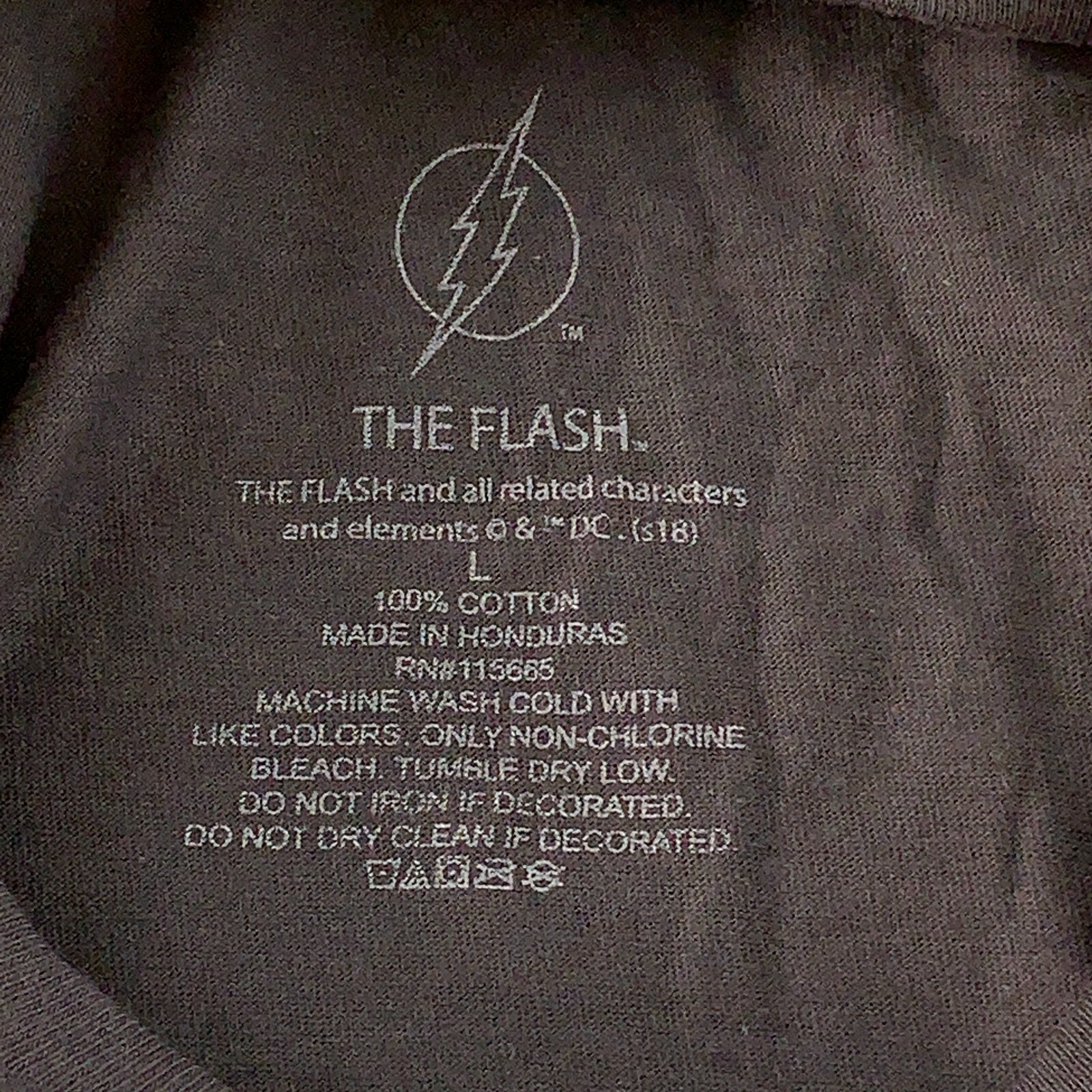DC Comics The Flash Men's Size Large Charcoal Gray Graphic Short Sleeve T-Shirt gallery