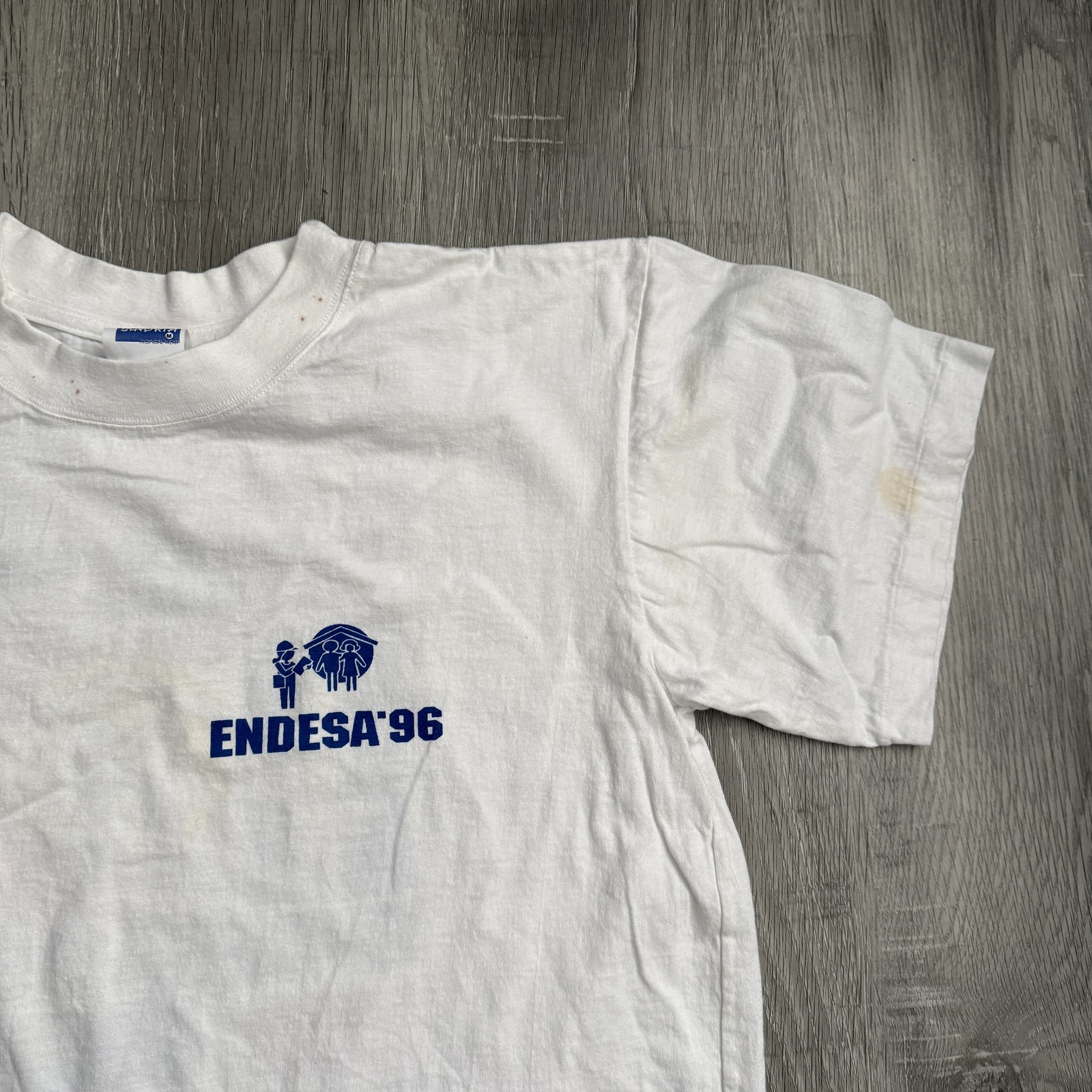 Vintage Sandria ENDESA 96 Shirt Mens Medium White Dominican Republic 90s Tee gallery