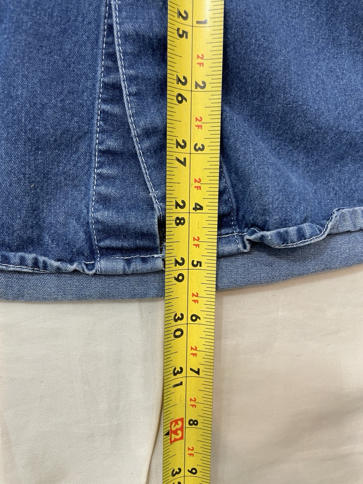 AB American Blue Mens L Blue Authentic Denim Cotton/Rayon SS Shirt gallery