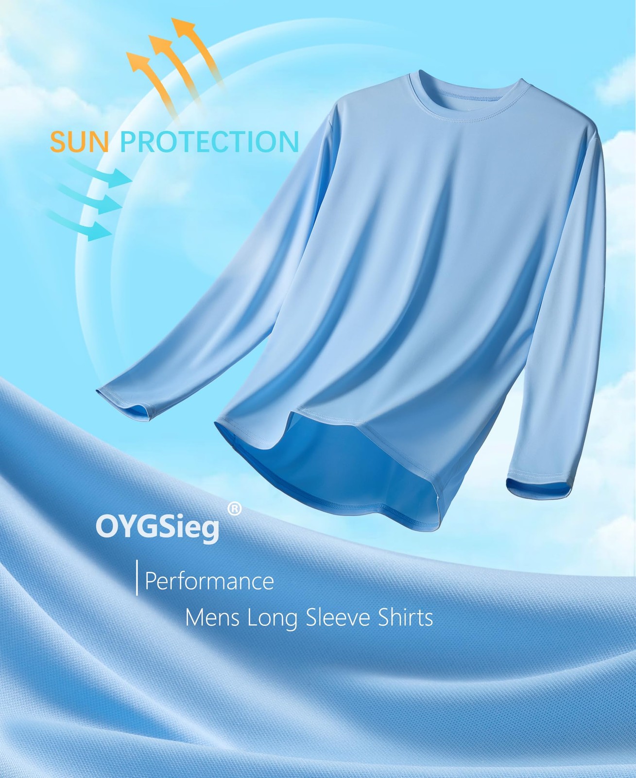 6 Pack Long Sleeve Shirts for Men Moisture Wicking UPF SPF Sun Protection Tee... gallery