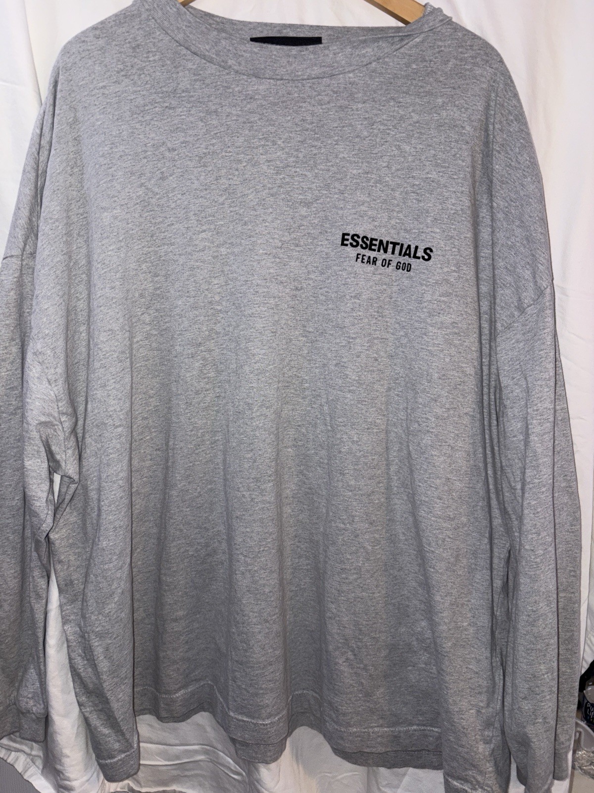 Essentials Men’s XL Gray Graphic Logo Crew Neck Long Sleeve T-Shirt gallery