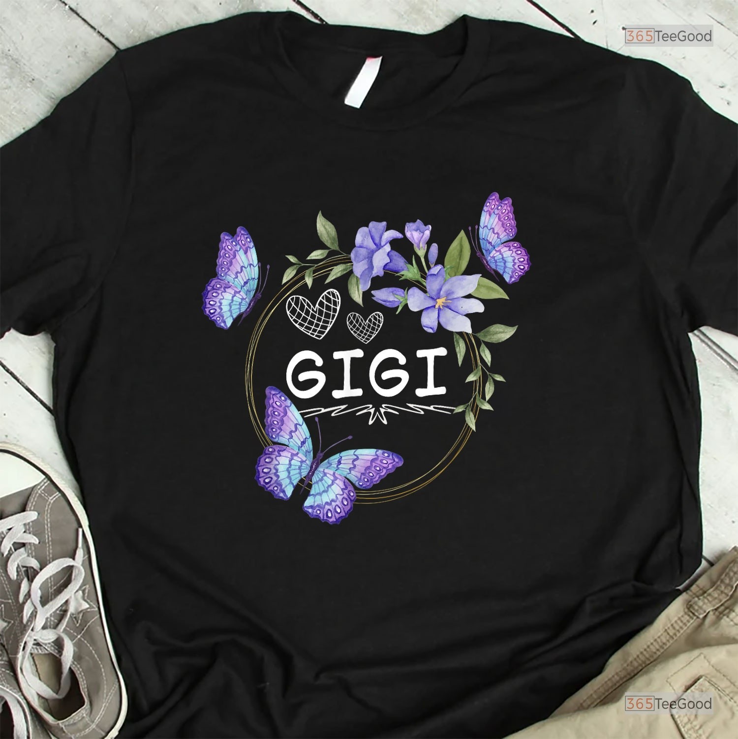 Gigi Butterfly Mothers Day Shirt, Floral Gigi Grandma Women's Gift T-Shirt gallery
