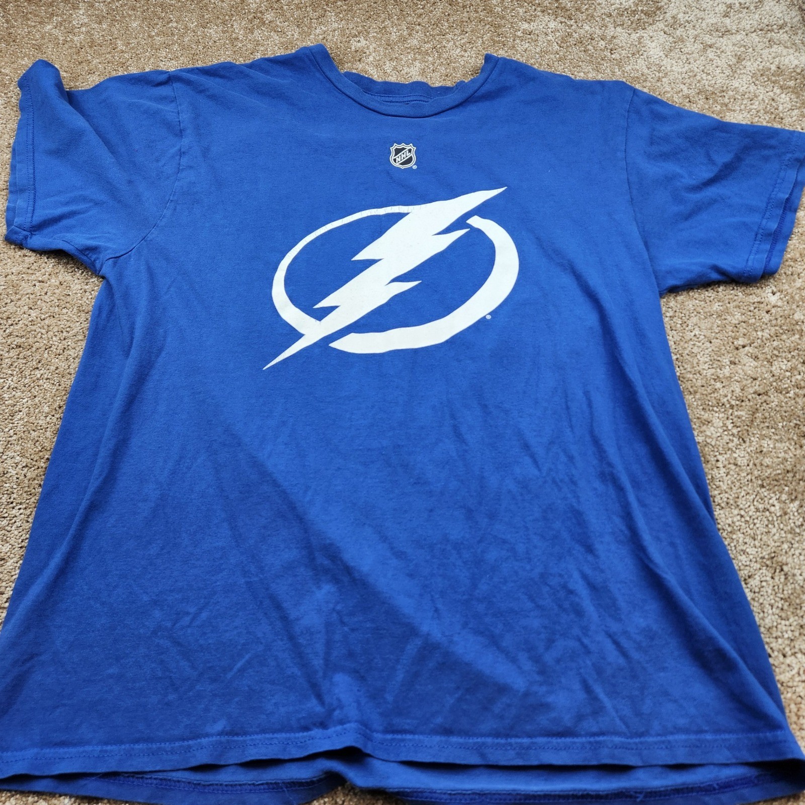 Fanatics Tampa Bay Lightning Nikita Kucherov 86 NHL T-Shirt Blue Mens Large