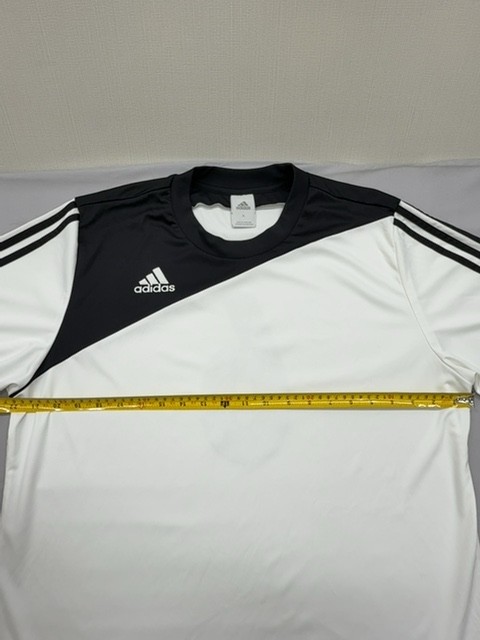 Adidas Soccer Jersey Mens White Black Striped Short Sleeve XL Polyester gallery