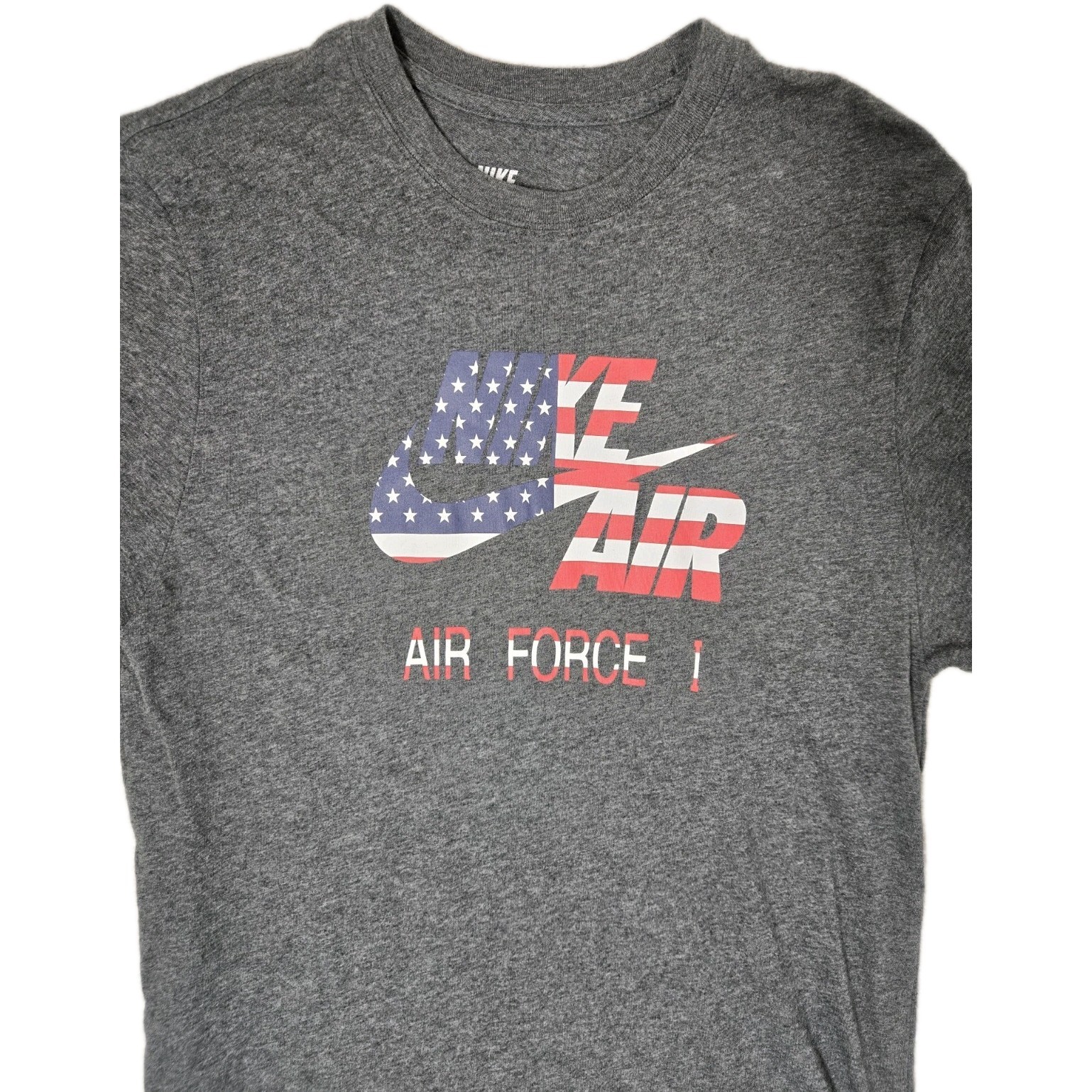 Nike shirt Airforce 1 mens Large short sleeve Gray red white blue usa gallery