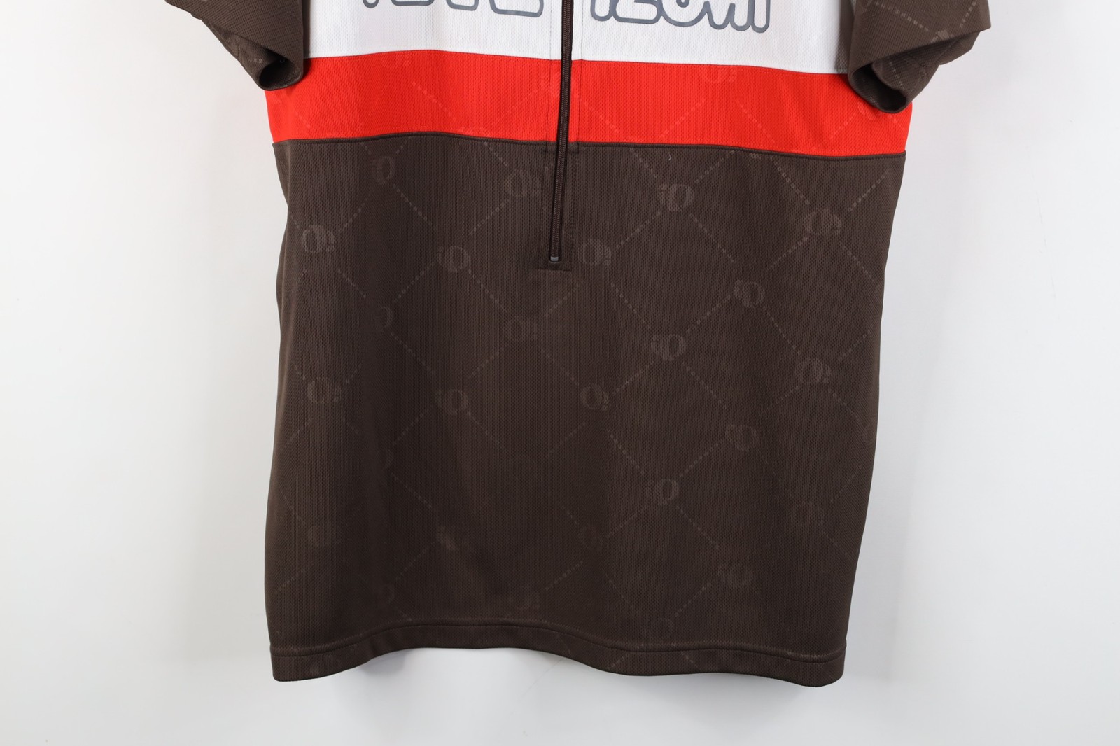 Vtg Pearl Izumi Mens Large Spell Out Color Block Bicycle Cycling Jersey Brown gallery