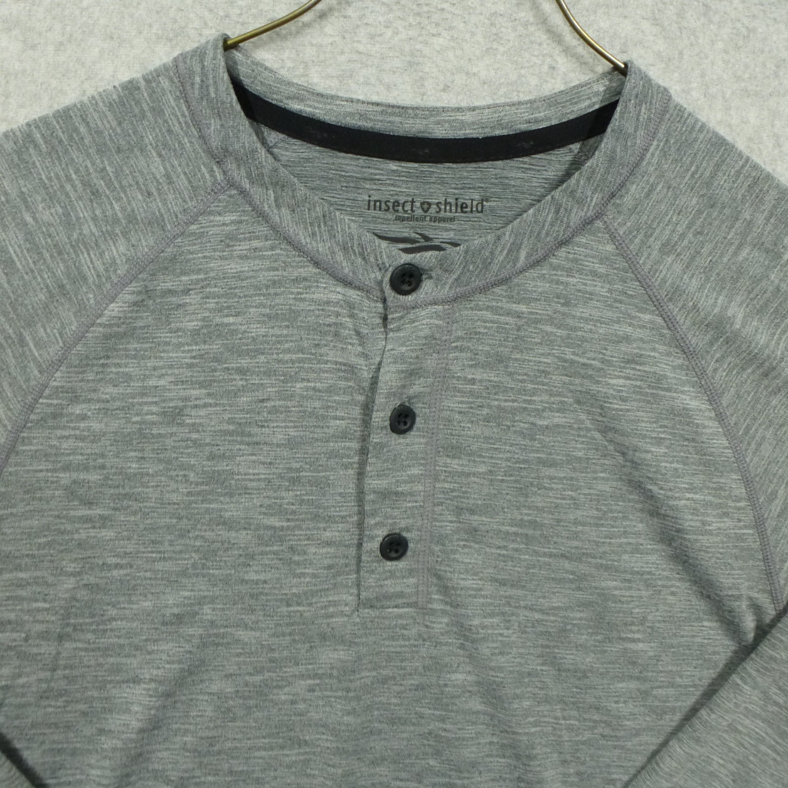 Sitka Henley Shirt Men Small Gray Heather Insect Shield Hanger UPF 30 Base Layer gallery