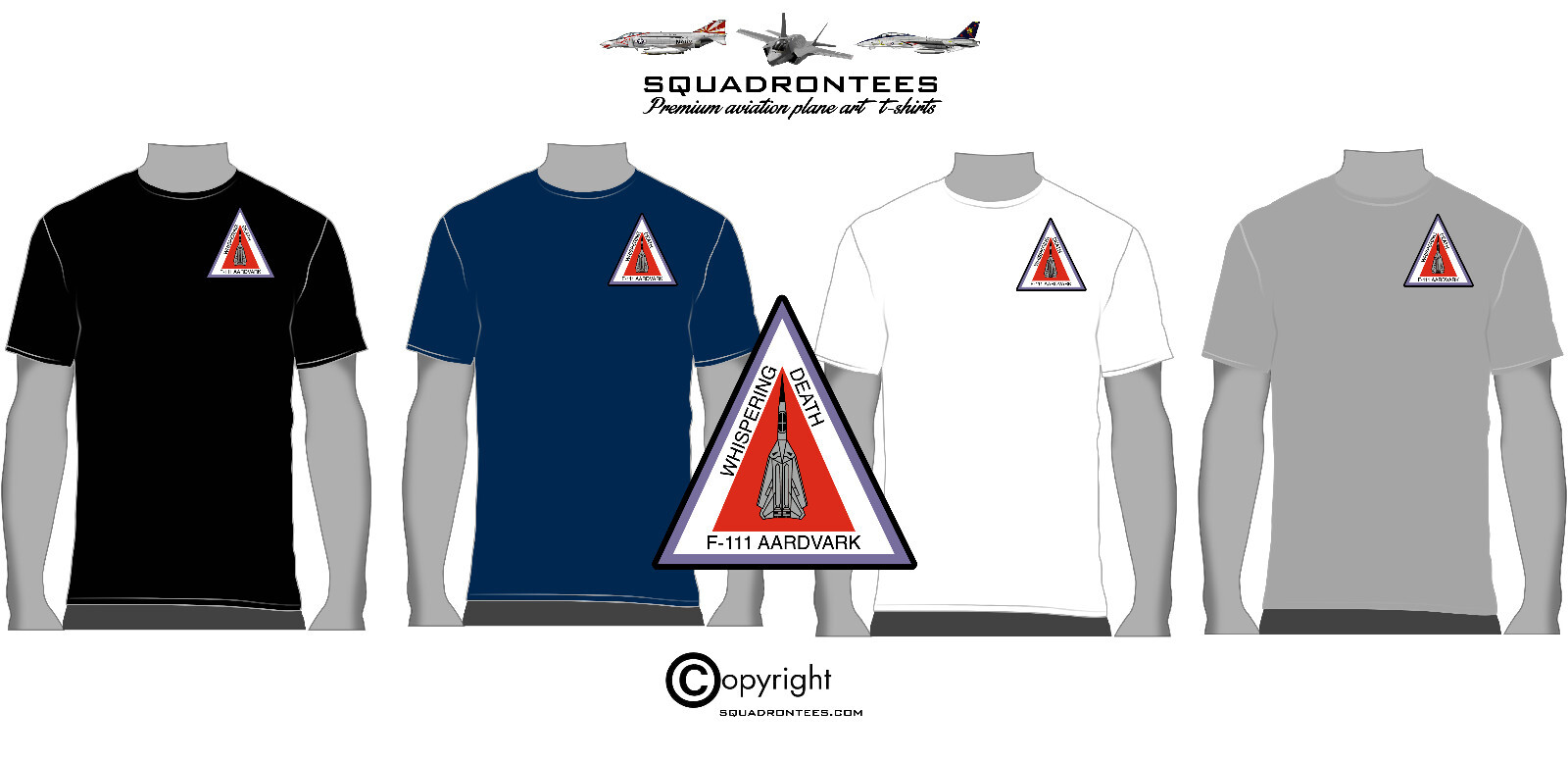 F-111 Aardvark Whispering Death Squadron T-Shirt D4