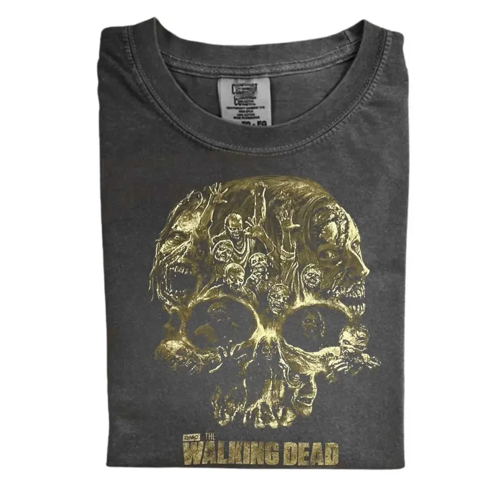 The Walking Dead Zombie Skull Vintage Comfort Color Shirt, Horror Skull Shirt gallery