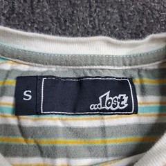Lost Enterprises T Shirt Men Sz Small Teal Gray Striped Short Sleeve Surf Skate