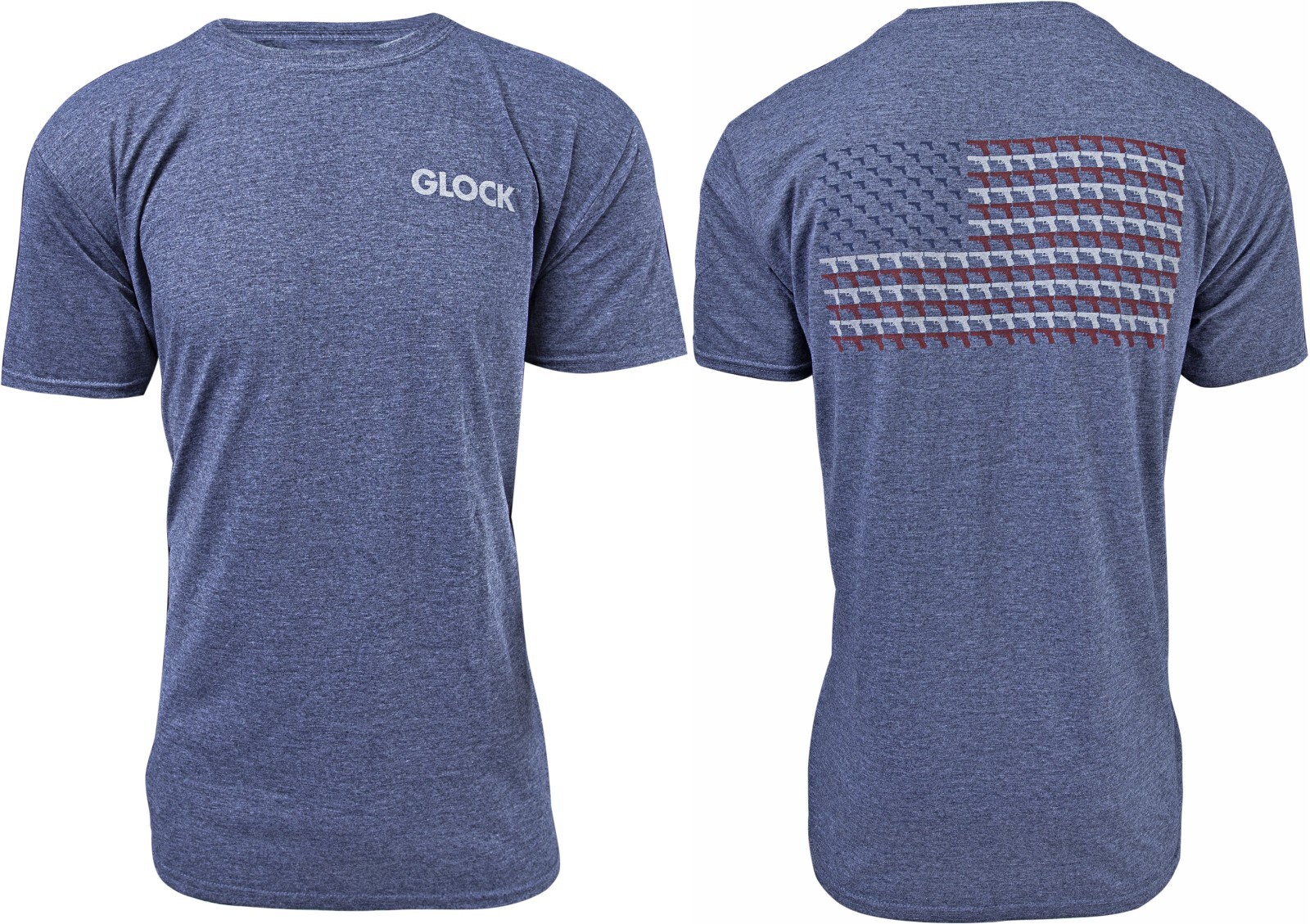 Glock Pistol Flag T-Shirt Heather Navy Cotton Short Sleeve AA7515 Fast Free Ship gallery
