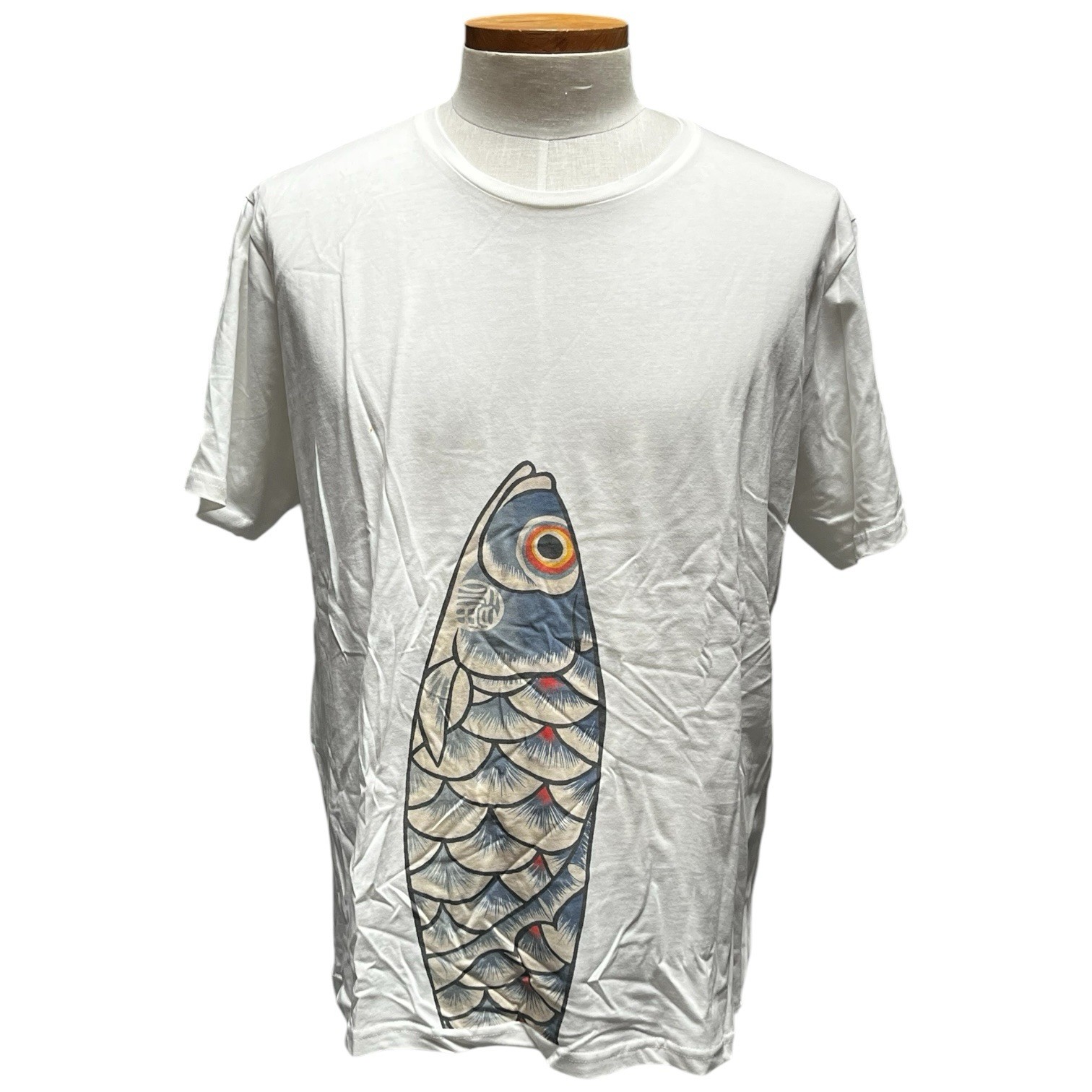 Typographia x Yuichi Fukuda Collaboration T-Shirt Fish Graphic Size XXL White