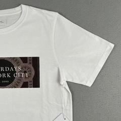NWT Saturdays NYC White Mosaic Block Short Sleeve Crew Neck Shirt Men’s Size S