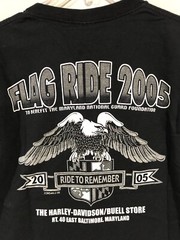 5th Annual Ride to Remember Flag Ride 2005 HD Baltimore Biker T-Shirt Black Sz M