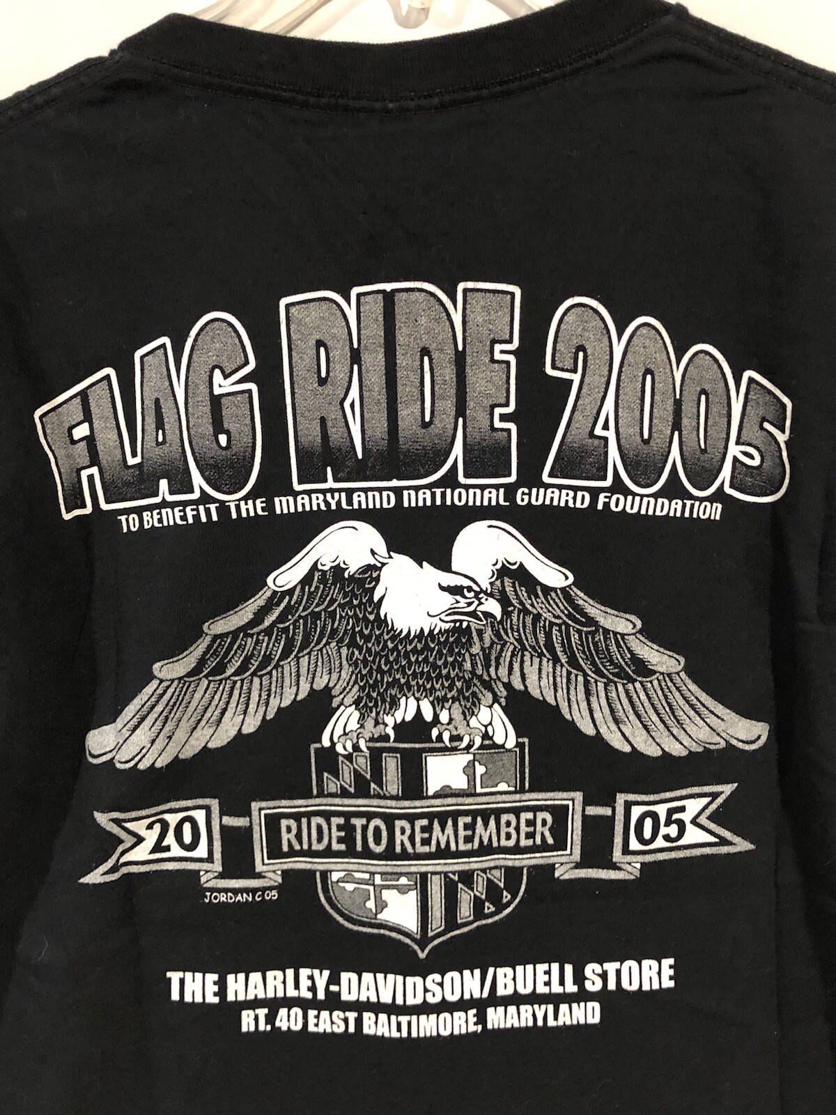 5th Annual Ride to Remember Flag Ride 2005 HD Baltimore Biker T-Shirt Black Sz M gallery