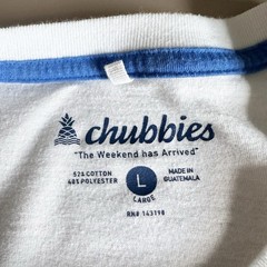 Chubbies Men’s The Weekend Has Arrived T Shirt Sz Large Pocket Logo