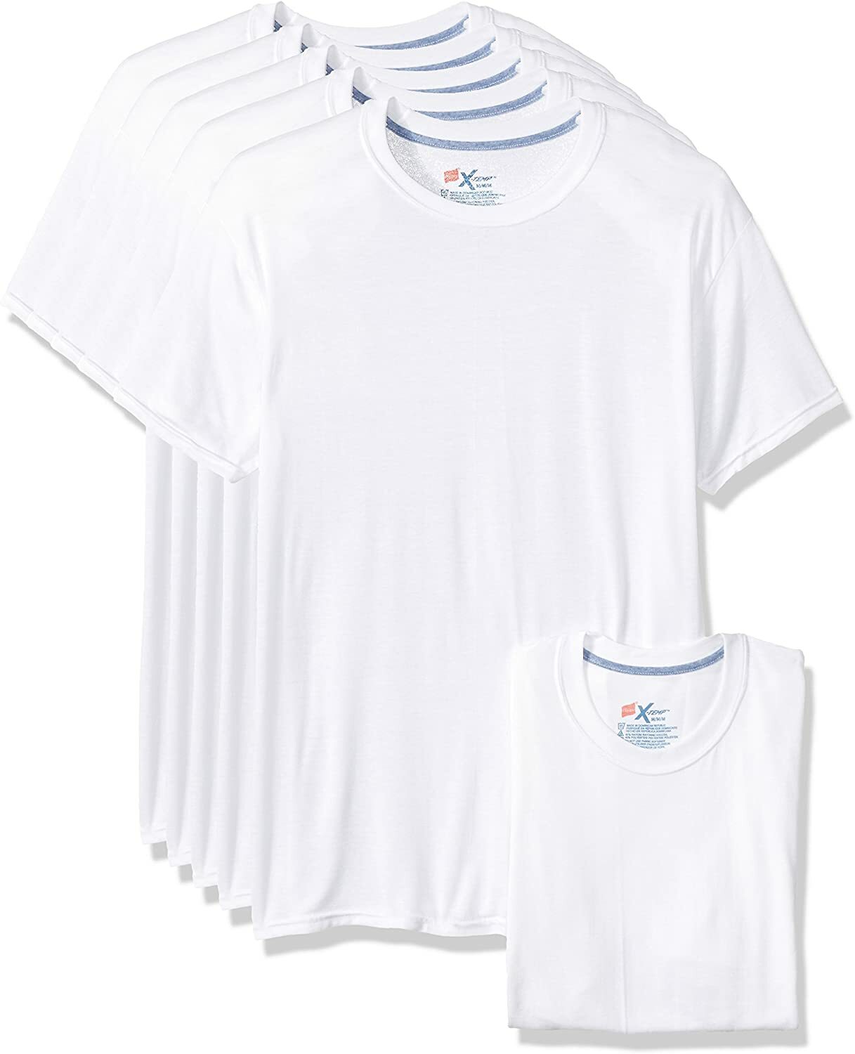 Hanes Men’s X-Temp Comfort Cool Crewneck Undershirt (5 Pack)
