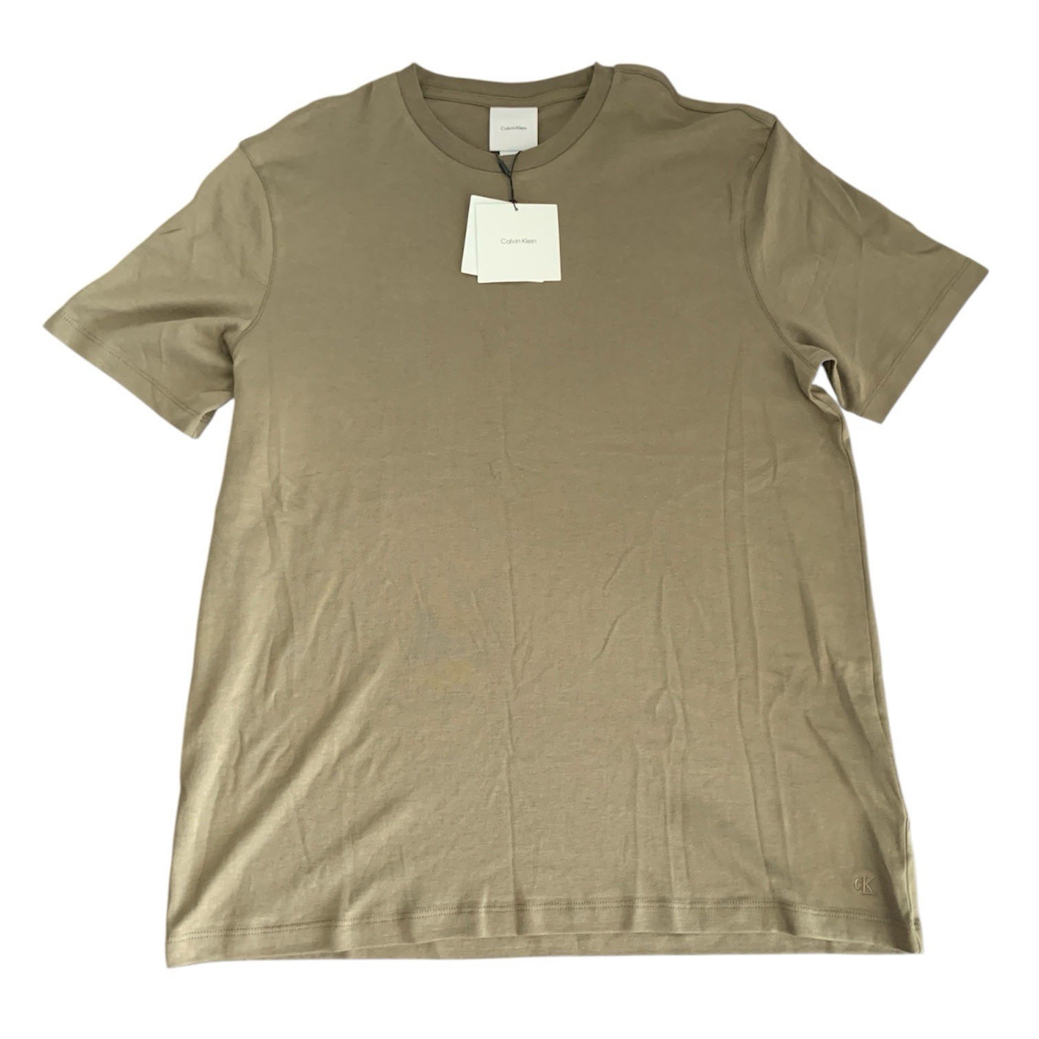 Calvin Klein Mens L Short-Sleeve Supima Cotton Soft Interlock T-Shirt Capers