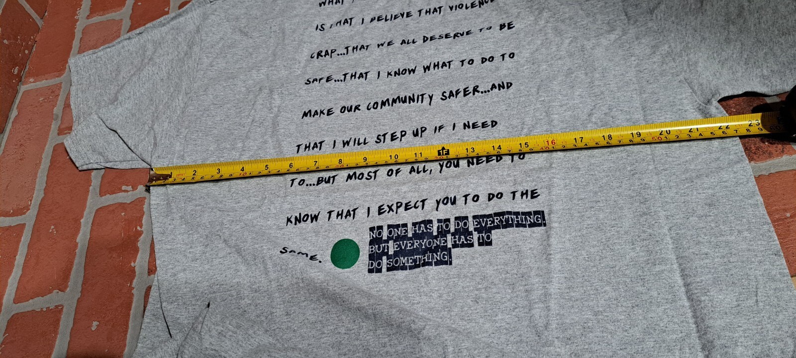 GREEN DOT MENS STOP THE VIOLENCE TSHIRT SIZE XL gallery