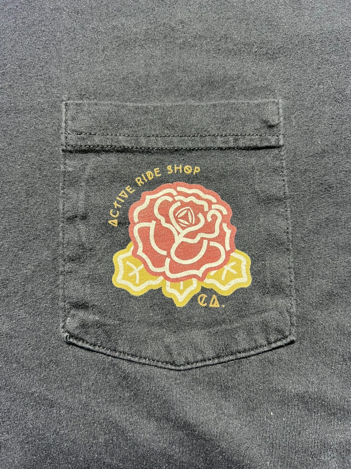 Mens LG Active T Shirt w/ front pocket & floral print on the pocket gallery
