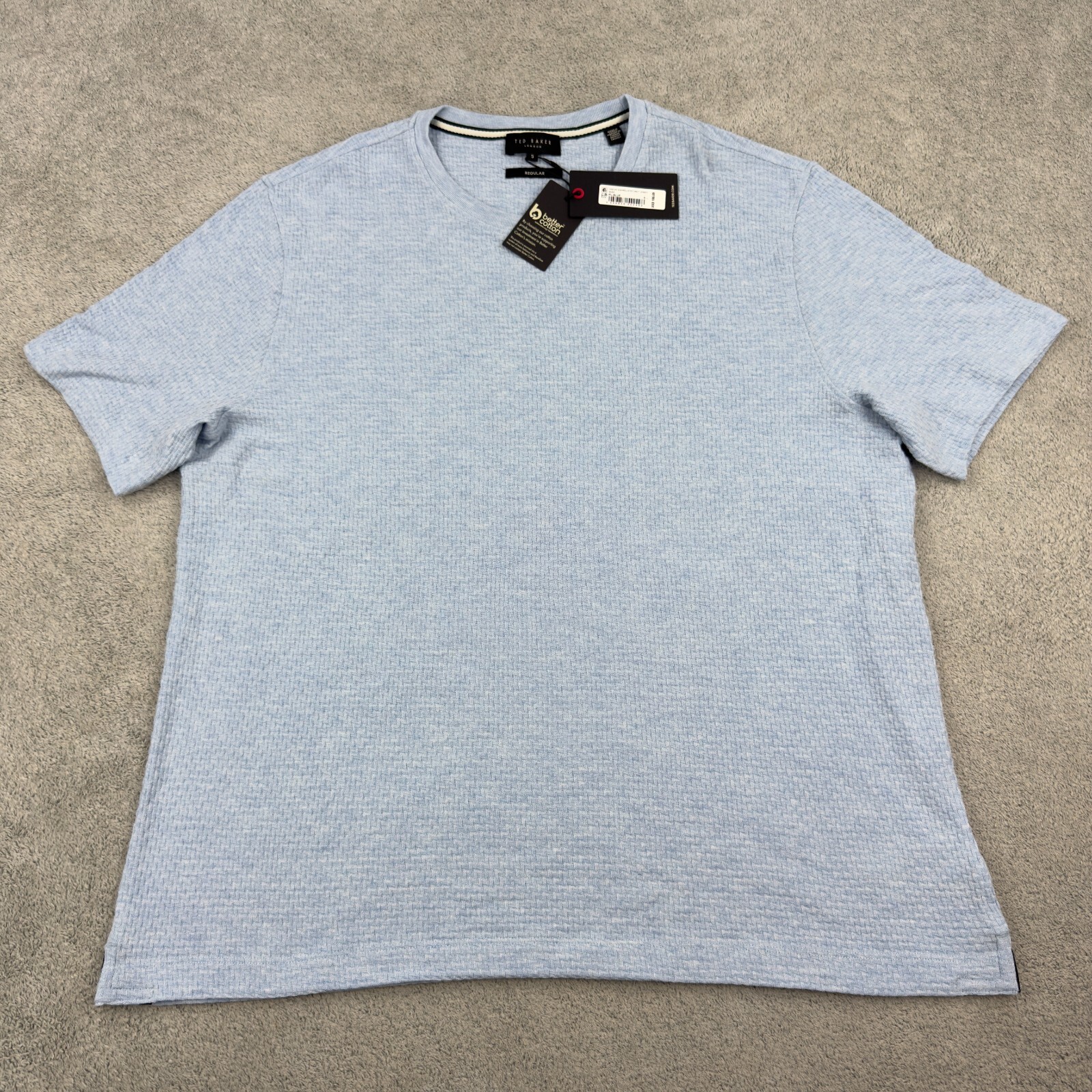 Ted Baker London Textured T-Shirt Short Sleeve Crew Neck Blue Size 5 XL gallery