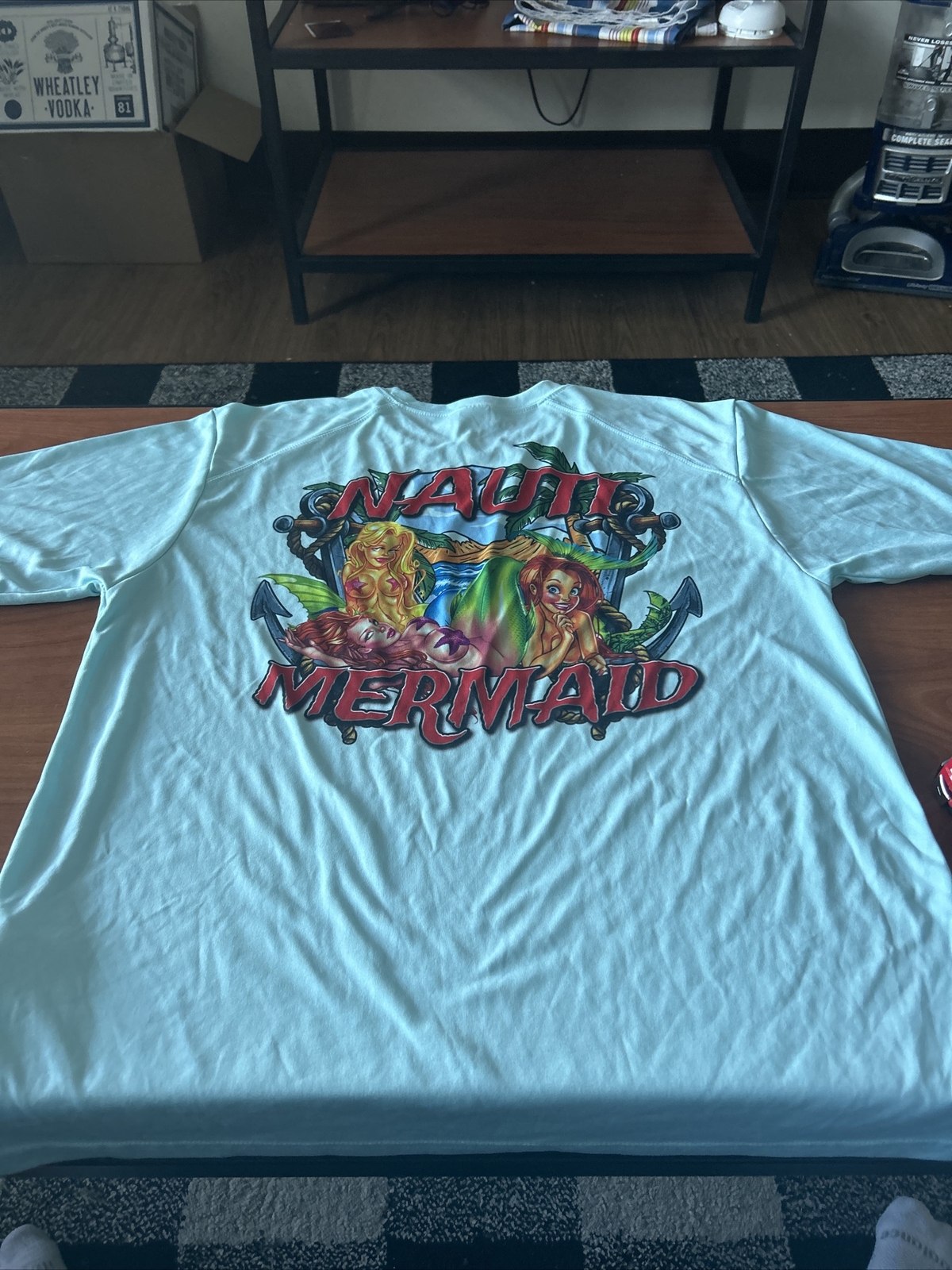 Nauti Mermaid Graphic Tee Shirt Sz L Nautical Dri Fit Blue gallery