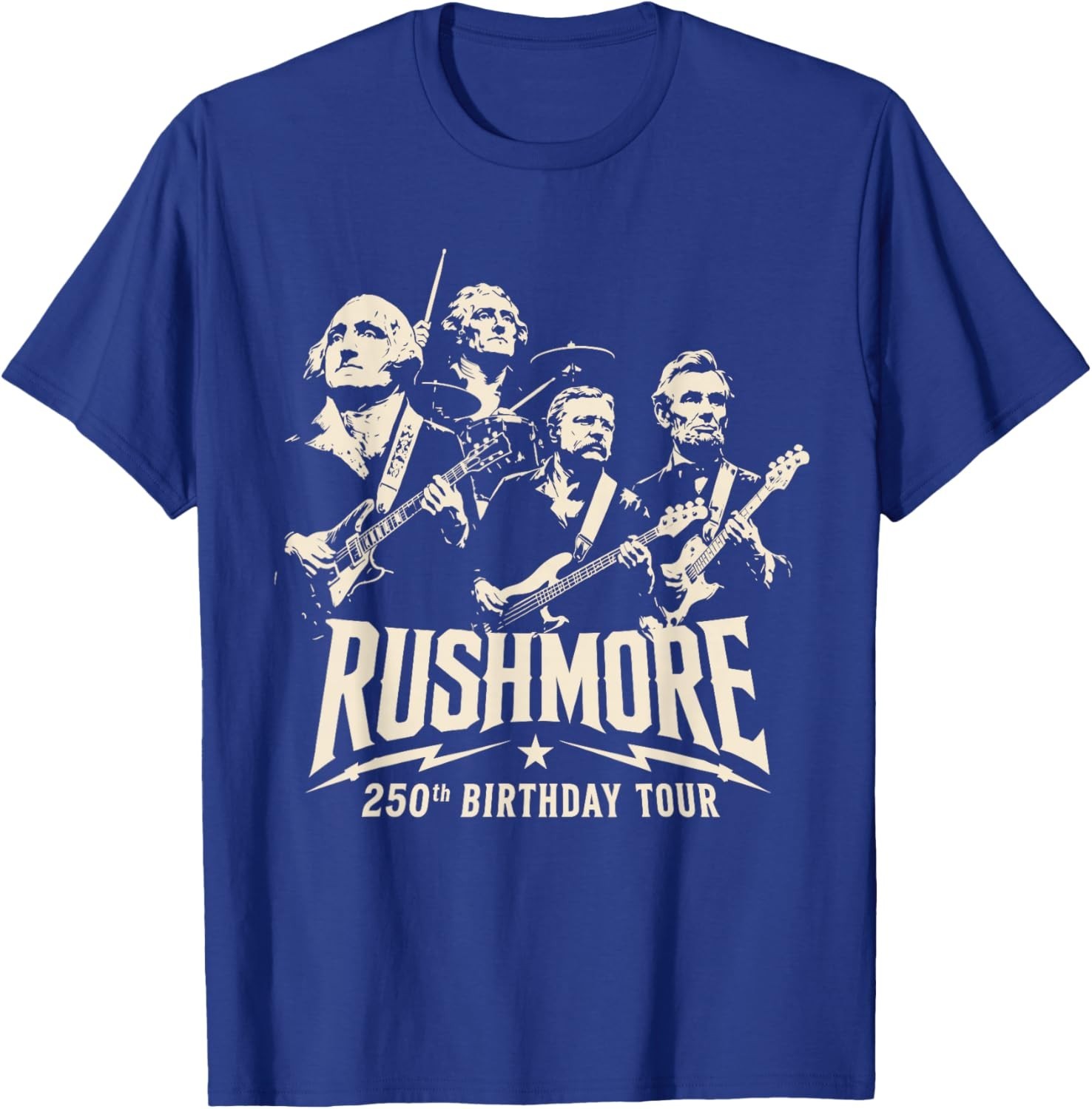 Funny Mount Rushmore 250th Birthday Tour Rockstar Graphic T-Shirt gallery