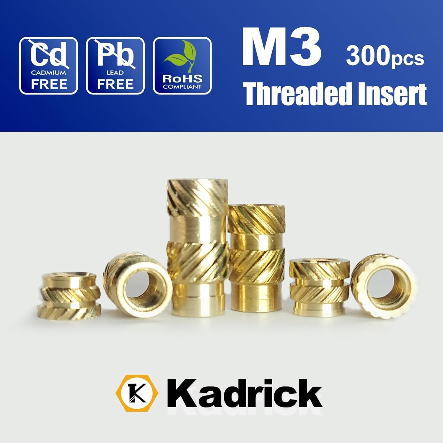 300 Pcs M3 Threaded Inserts for Plastic with Heat Set Tip,M3*3mm-10mm Hight*4…