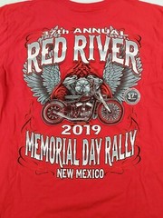 Suna Mens Motorcycle Apparel Red River Bike Rally Short Sleeve Red Size Large
