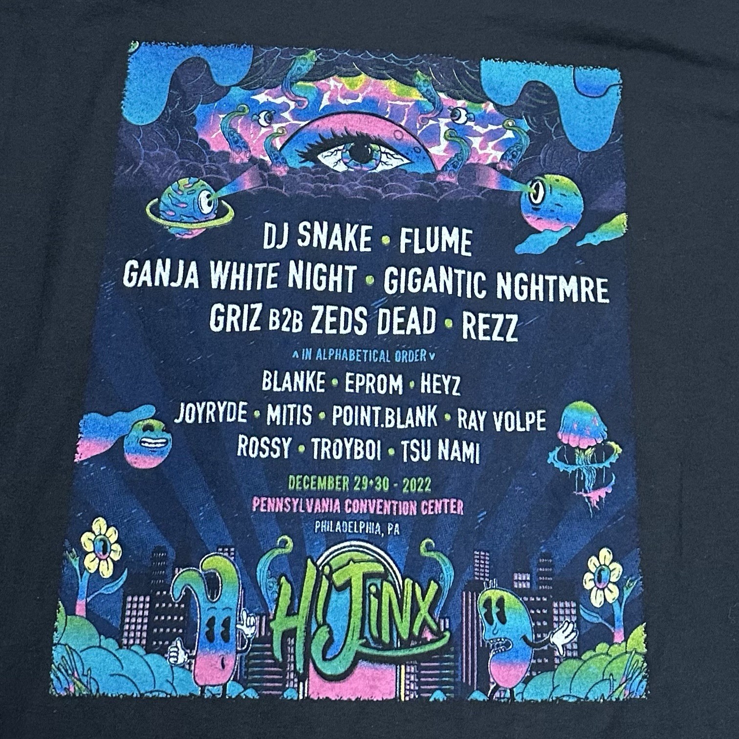 Hi Jinx 2022 Black Long Sleeve Tour T-shirt Sz XL (See Measurement Pics) gallery