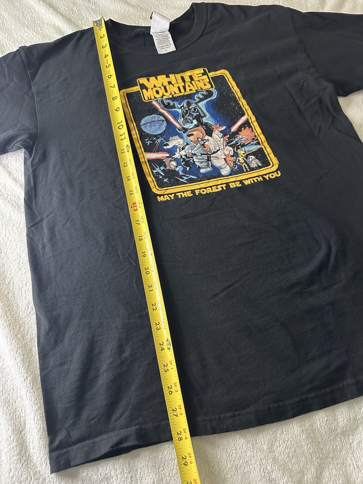 May The Forest Be With You White Mountains NH Black T-Shirt Size Large gallery