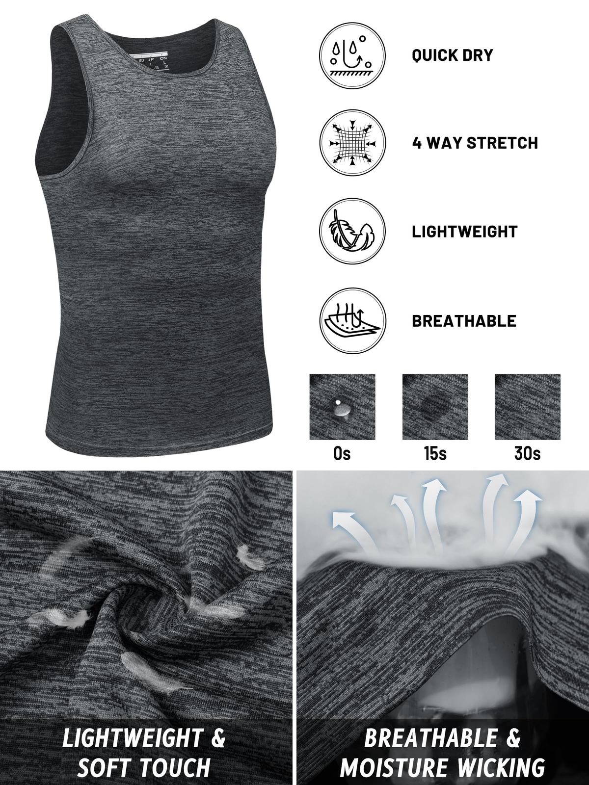 Mens Gym Tank Shirts Sleeveless Muscle Top Quick Dry Workout Fitness Sports Vest gallery