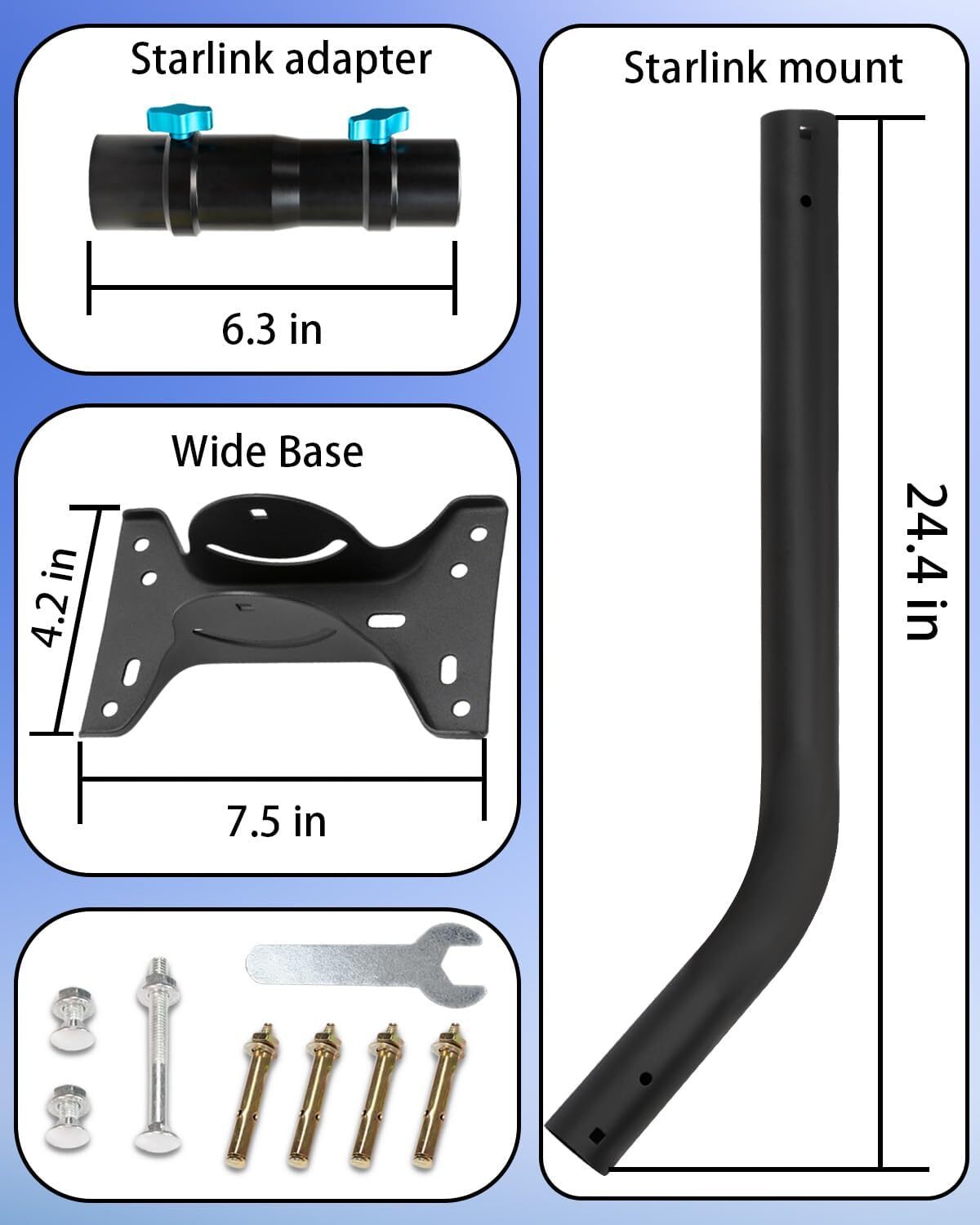 Adjustable 30” Starlink Long Wall Mount Compatible with V2 Starlink