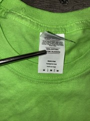 Gildan Men’s Lime Green Clock Short Sleeve T Shirt 100% Cotton Size Medium #566