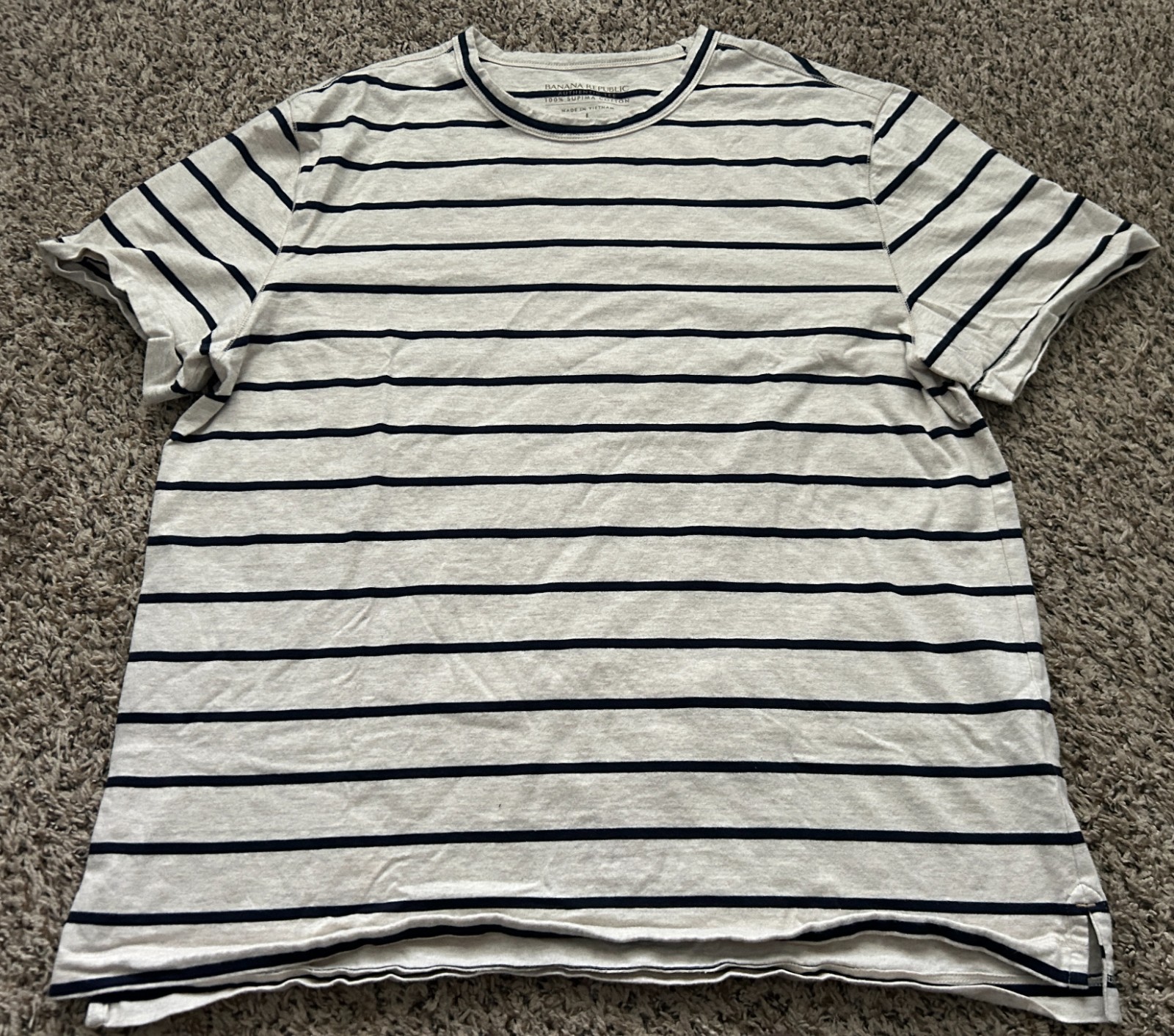Banana Republic Authentic Tee T Shirt Mens Large Striped 100% Supima Cotton gallery