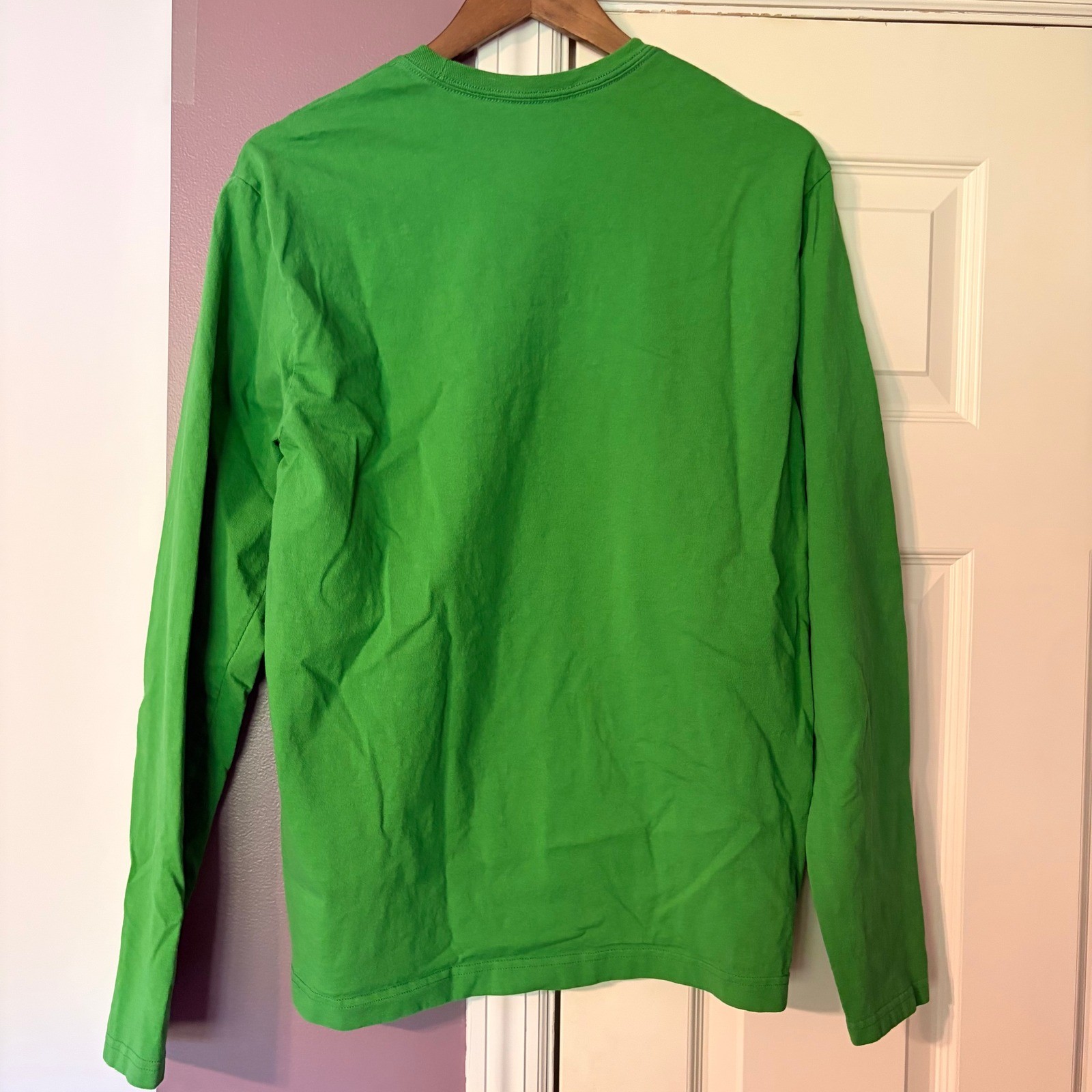 Apple Long Sleeve Shirt Large Tech Promo Green Recycled Cotton Crew Neck Tee gallery