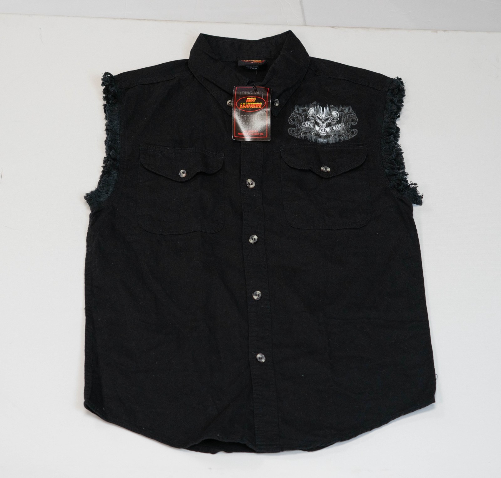 Vintage Y2K Biker Vest Skulls Men Size M NEW NWT Harley Chopper Thrashed WCC gallery