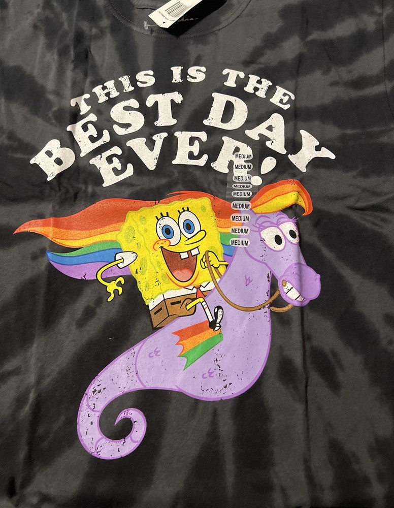 Nickelodeon Men’s Medium NWT SpongeBob Square Pants “Best Day Ever” Tie Dyed