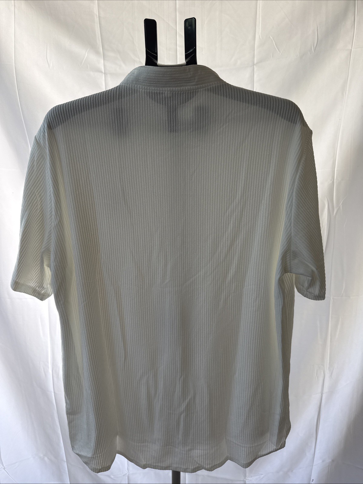 XXL White Ribbed Top With Blue Logo gallery