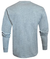 Mens Henley Plain Long Sleeve Jersey Grandad Neck T-shirt Top Causal M – 3XL