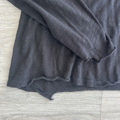 ATM Anthony Thomas Melillo Mens Large Black Distressed Henley Long Sleeve Shirt