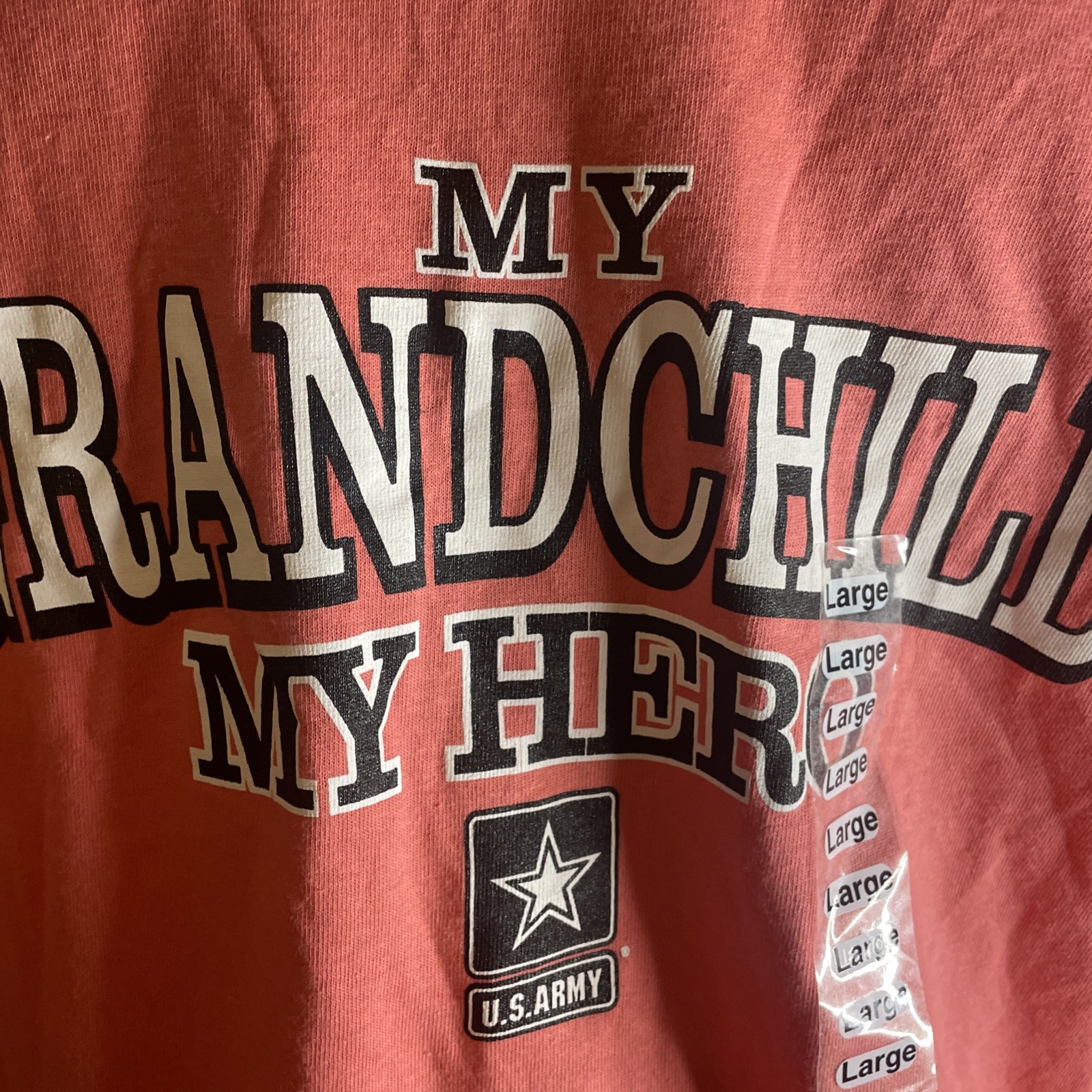 Size Large- Official Licensed US Army T-Shirt “My Grandchild My Hero” Unisex gallery