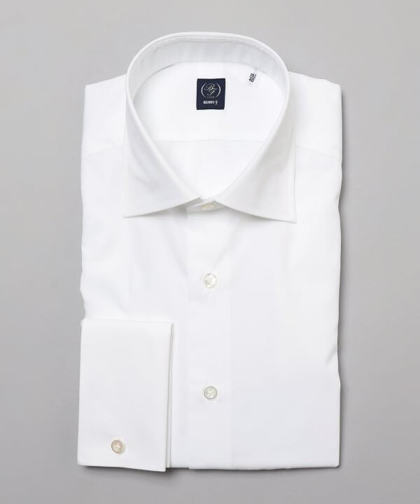 (ASK availability First) BEAMS Broadcloth Double Cuff Wide Collar Shirt New gallery