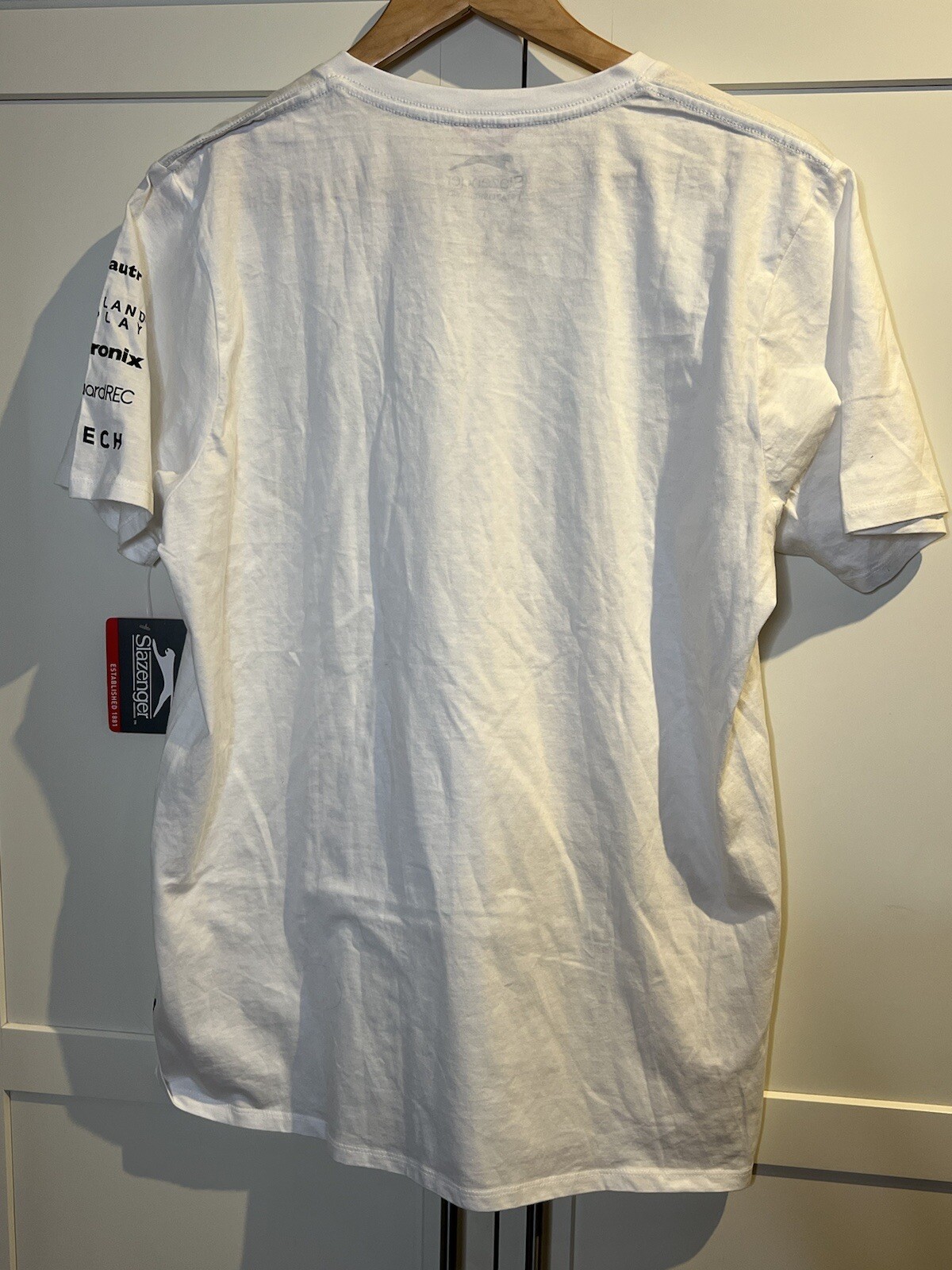Slazenger Embron Global Technology Group T-shirt Size Large White V-neck NEW gallery