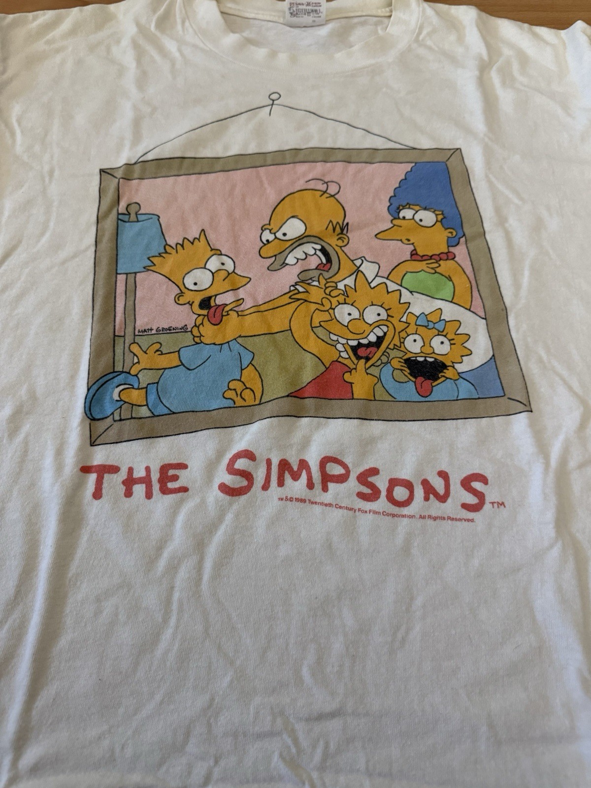 Vintage 90s The Simpsons Family Portrait T-Shirt Size Large White 1989 RARE XL gallery