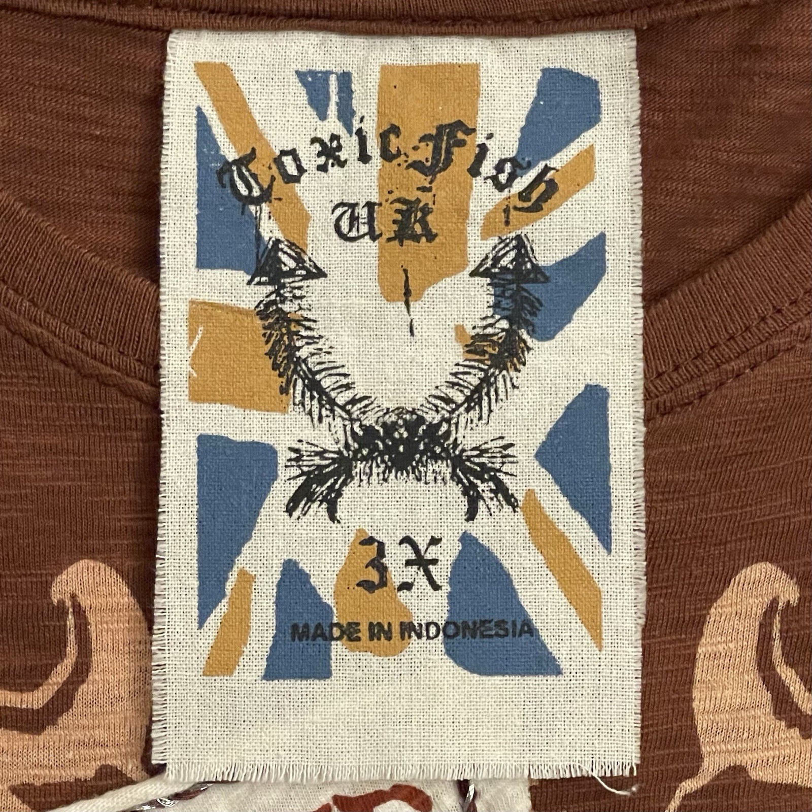 UK Toxic Fish Y2K Shirt Embroidered Rather Death Than False Faith Mens 3XL gallery
