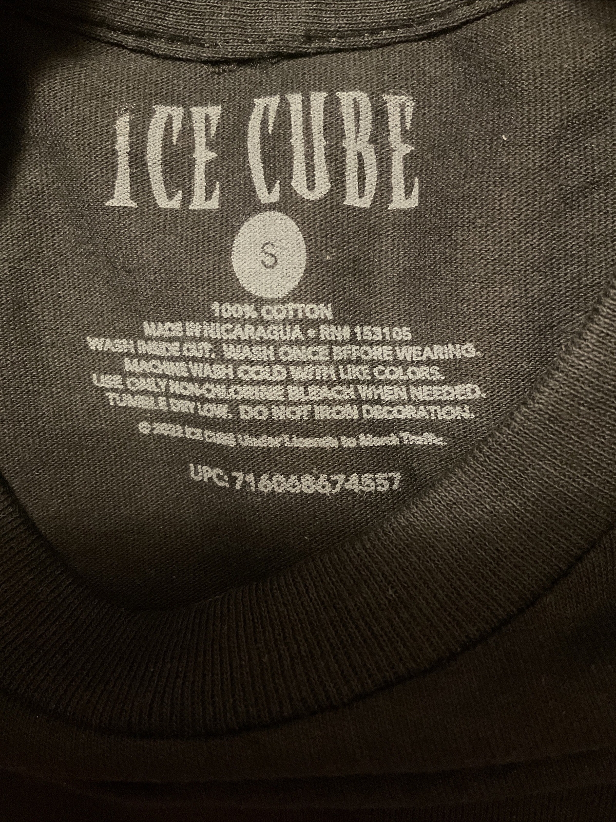 NWT Ice Cube T-Shirt Hip Hop Rap Black Cotton Men’s S gallery