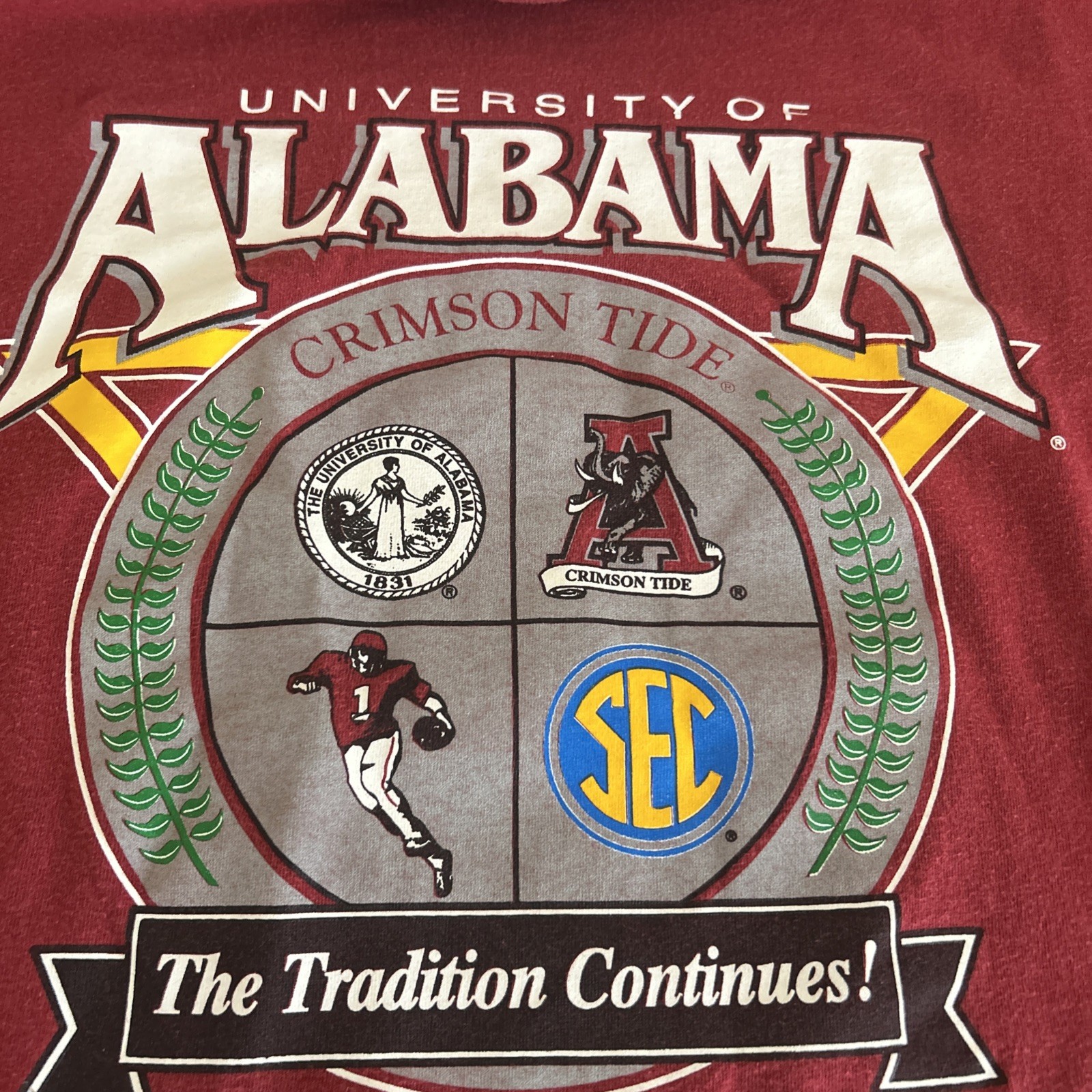Vtg Premier Sportswear Mens Gray Alabama Football Single Stitch T Shirt Size XL gallery